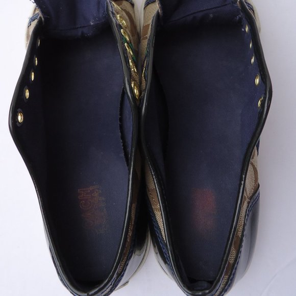 SIZE 6. COACH Folly logo canvas & leather sneakers shoes. - Picture 10 of 16